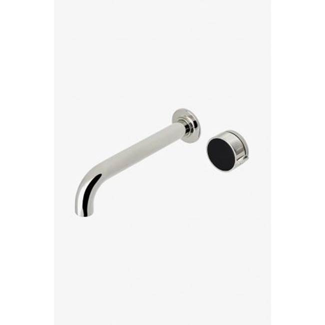 Russell HardwareWaterworksDISCONTINUED Bond Union Series Wall Mounted Lavatory Faucet with Enamel Guilloche Lines Single Knob Handle in Brass/Aegean Enamel, 1.2gpm (4.5L/min )