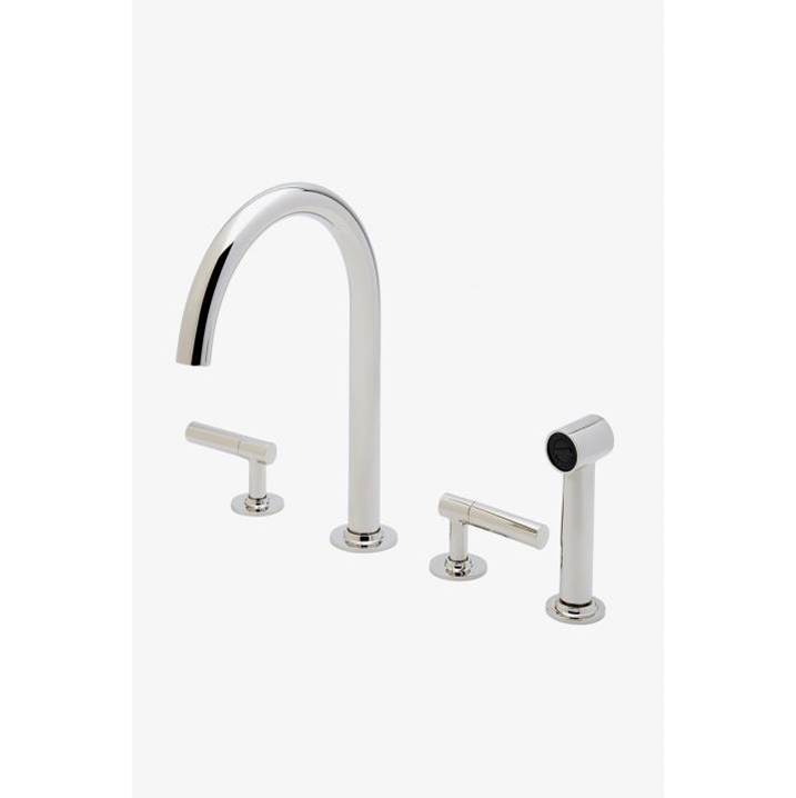 Russell HardwareWaterworksCOMMERCIAL ONLY Bond Solo Series Gooseneck Kitchen Faucet and Spray with Two- Piece Straight Lever Handles in Matte Brown, 1.75gpm (6.6L/min)