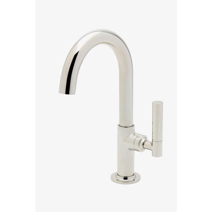 Russell HardwareWaterworksCOMMERCIAL ONLY Bond Solo Series One Hole Gooseneck Bar Faucet with Two-Piece Straight Lever Handle in Matte Nickel PVD, 1.2gpm (4.5L/min)