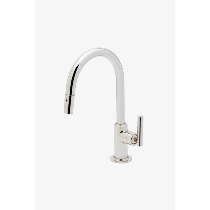 Russell HardwareWaterworksCOMMERCIAL ONLY Bond Solo Series One Hole Gooseneck Integrated Pull Spray Kitchen Faucet  with Straight Lever Handle in Matte Brown, 1.75gpm (6.6L/min)