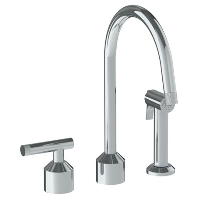 Russell HardwareWatermarkDeck Mounted 3 Hole Kitchen Set  With Gooseneck Spout- Includes Side Spray