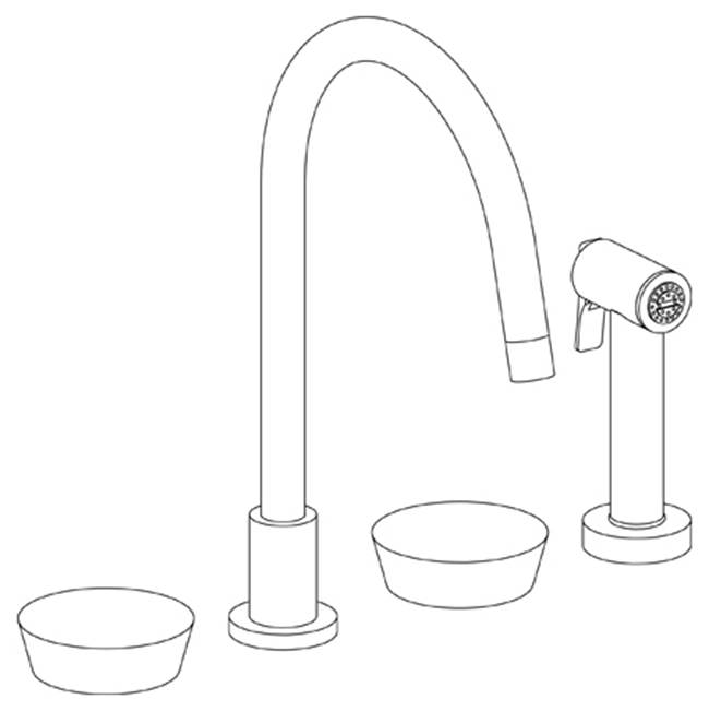 Russell HardwareWatermarkDeck Mounted 4 Hole Gooseneck Kitchen Set -  Includes Side Spray