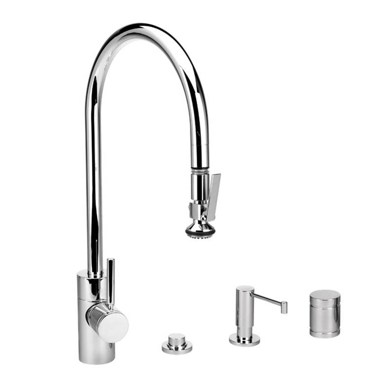 Russell HardwareWaterstoneWaterstone Contemporary Extended Reach PLP Pulldown Faucet - Lever Sprayer - 4pc. Suite