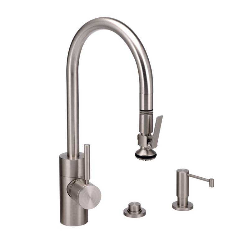 Russell HardwareWaterstoneWaterstone Contemporary PLP Pulldown Faucet - Lever Sprayer - 3pc. Suite