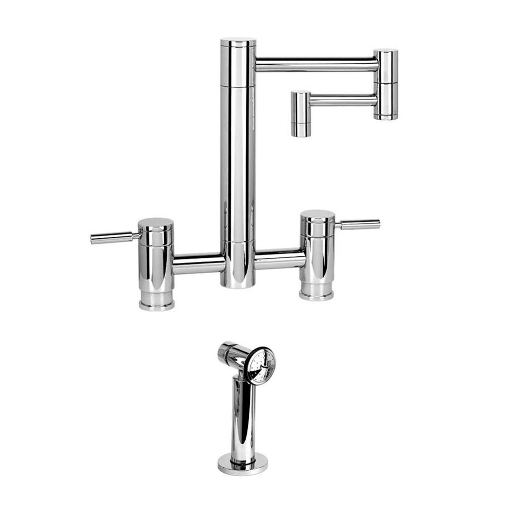 Russell HardwareWaterstoneWaterstone Hunley Bridge Faucet - 12'' Articulated Spout w/ Side Spray