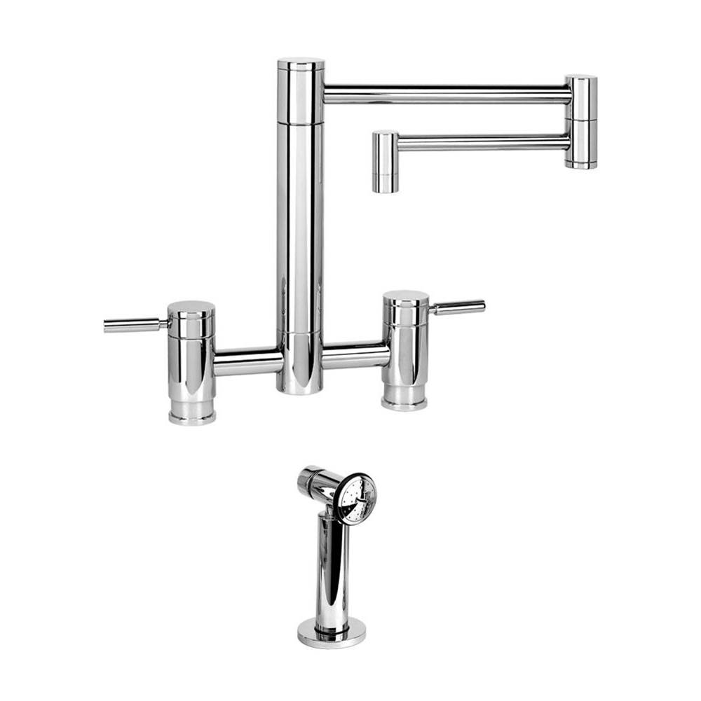 Russell HardwareWaterstoneWaterstone Hunley Bridge Faucet - 18'' Articulated Spout w/ Side Spray