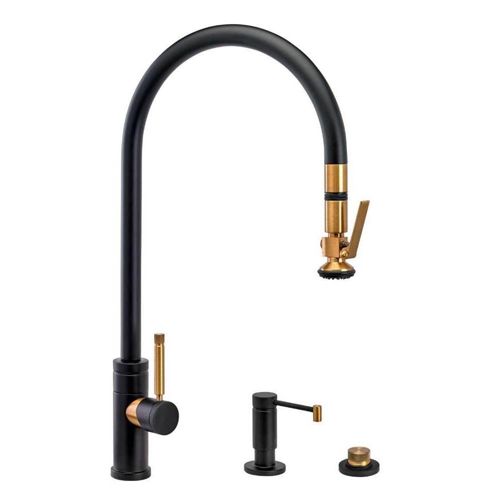 Russell HardwareWaterstoneWaterstone Industrial Extended Reach PLP Pulldown Faucet - Lever Sprayer - 3pc. Suite