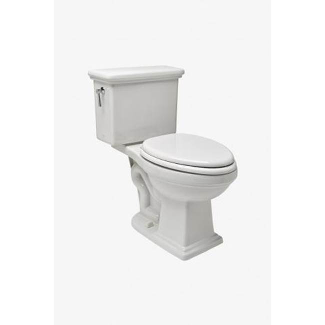 Russell HardwareWaterworks StudioOtis Two Piece High Efficiency Elongated Watercloset in Bright White with Slow Close Plastic Seat and Brass Flush Lever
