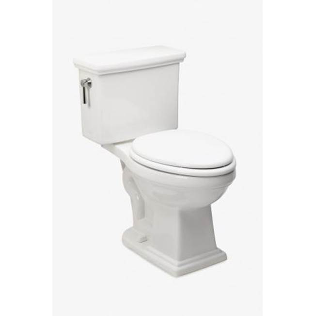 Russell HardwareWaterworks StudioOtis Two Piece High Efficiency Elongated Watercloset in Bright White with Slow Close Plastic Seat and Brass Flush Lever